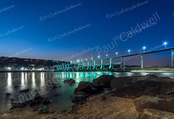 04.1 Big Dam Bridge At Night With Stars - Professional Views Of Little Rock photography by Paul Caldwell